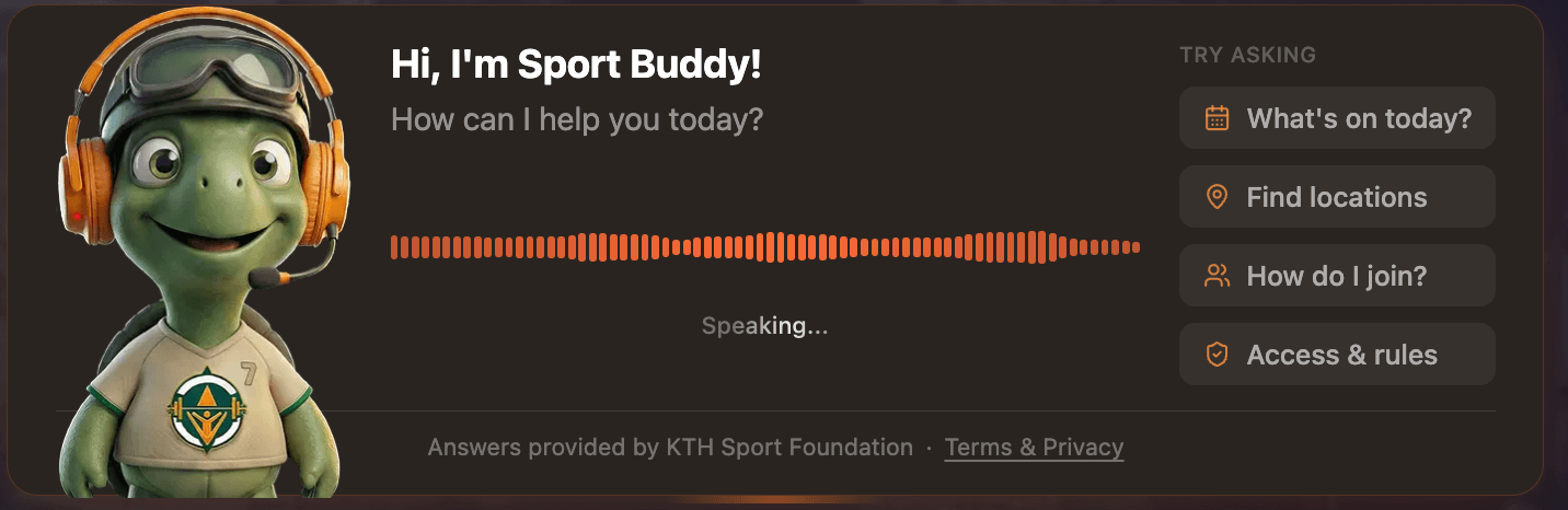 AI Reception for KTH Students — KTH Sport Foundation